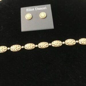 Brand New Gold Tone/Crystal Event Bracelet and Earrings